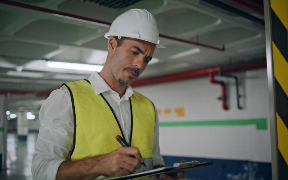 serious-inspector-writing-paper-