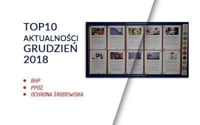 TOP10 AKTUALNOŚCI BHP, PPOŻ., OŚ. – GRUDZIEŃ 2018