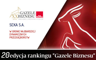 SEKA S.A. zdobywcą tytułu Gazeli Biznesu w rankingu Pulsu Biznesu