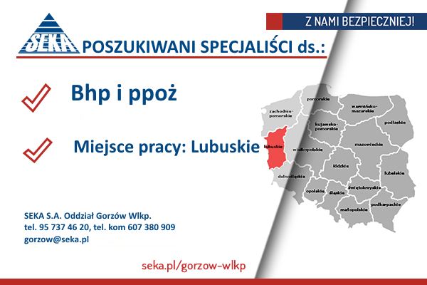 POSZUKIWANY SPECJALISTA ds. BHP i PPOŻ – Gorzów Wlkp.
